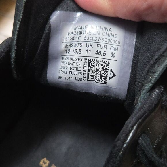 Converse Cons KA3 Black Kenny Anderson Leather Sneakers 12M/13.5W Size - Picture 7 of 10